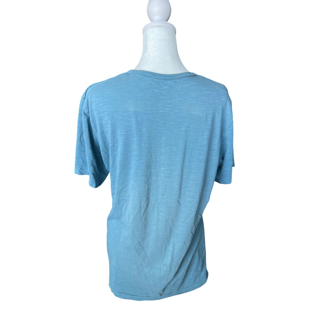 Lucky Brand Womens XL Blue Wolf Graphic Slub Knit Short Sleeve T-Shirt Tee - Picture 2 of 3